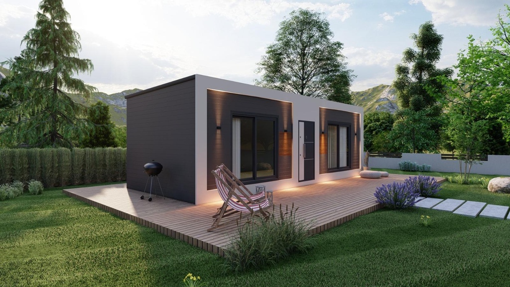 Buitenaanzicht van woonunit Charly (variant 2)