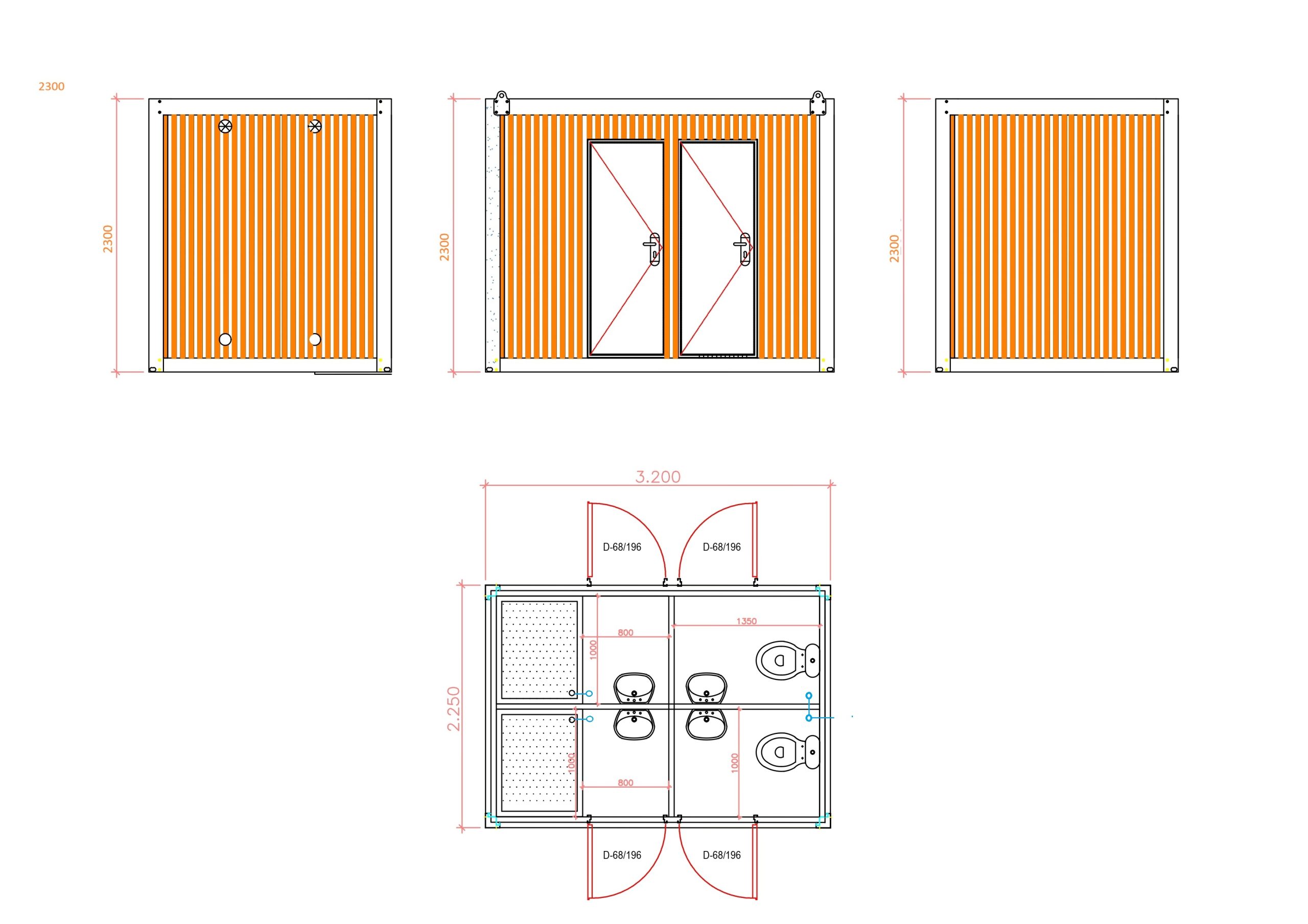 mobiele_badkamer_unit_4_ruimtes_plattegrond